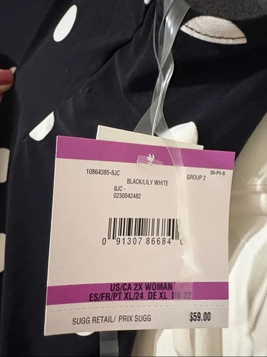 Kasper Black Sleeveless Polka Dot Blouse - Picture 3 of 4